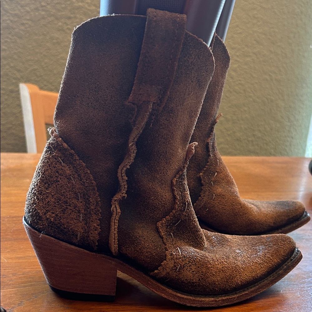 LIBERTY Black Rustic Brown Ankle Booties - Picture 6 of 11